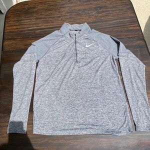 Nike Element 2.0 1/4 Zip Reflective Running Top Gray Mens Size Large